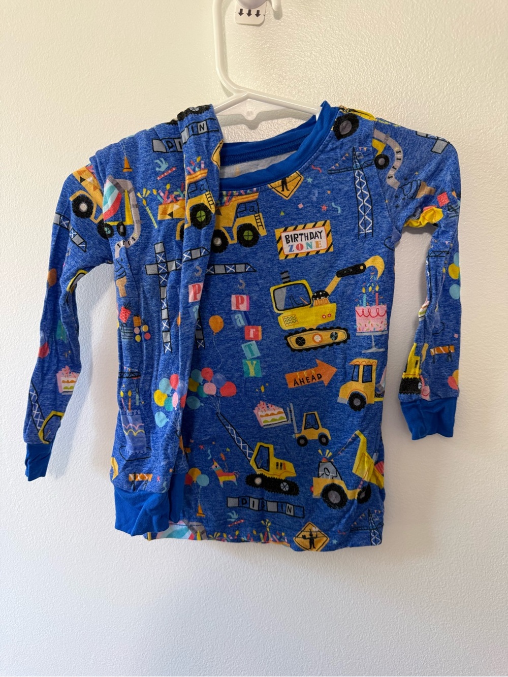 Little Sleepies Blue Construction Party Long-Sleeve Kids Set